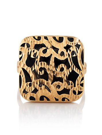 Fabulous Ornate Gold Enamel Ring, Ring Size: 8 / 18, image , picture 3