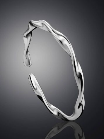 Wavy Beautiful Silver Ring The Liquid, Ring Size: Adjustable, image , picture 2