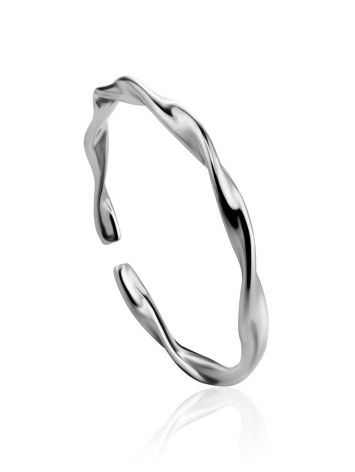 Wavy Beautiful Silver Ring The Liquid, Ring Size: Adjustable, image 