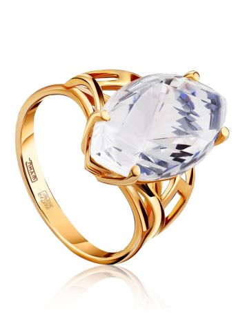 Fashionable Gold Topaz Ring, Ring Size: 8.5 / 18.5, image 