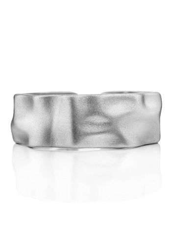 Textured Matt Silver Ring The Liquid, Ring Size: Adjustable, image , picture 3