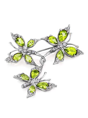 Silver Chrysolite Butterfly Brooch, image , picture 2