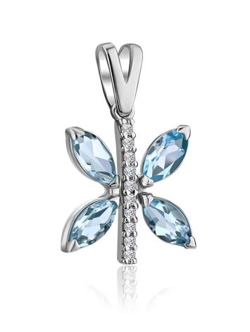 Butterfly Motif Silver Topaz Pendant, image , picture 3