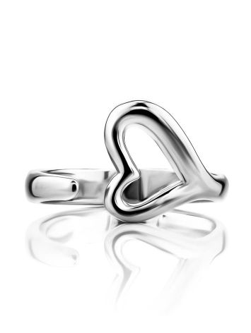 Heart Shaped Silver Adjustable Ring The Liquid, Ring Size: Adjustable, image , picture 4