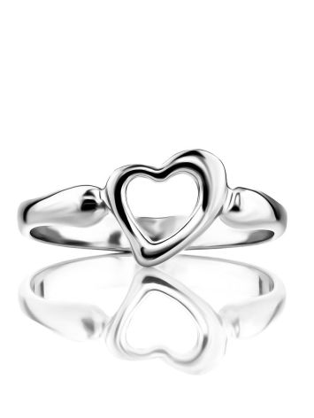 Heart Shaped Silver Ring The Liquid, Ring Size: 5 / 15.5, image , picture 3