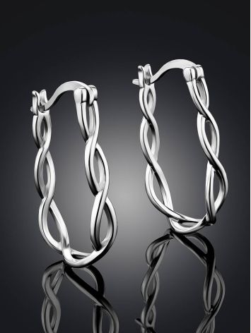 Twisted Design Silver Hoops The Liquid, image , picture 2
