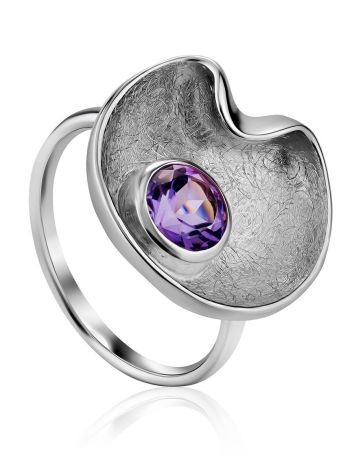 Chic Silver Amethyst Ring, Ring Size: 9.5 / 19.5, image 