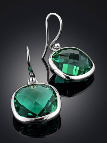 Bold Silver Prasiolite Drop Earrings, image , picture 2