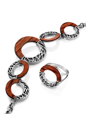 Designer Silver Wooden Bracelet, image , picture 5