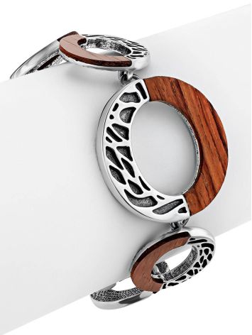 Designer Silver Wooden Bracelet, image , picture 4