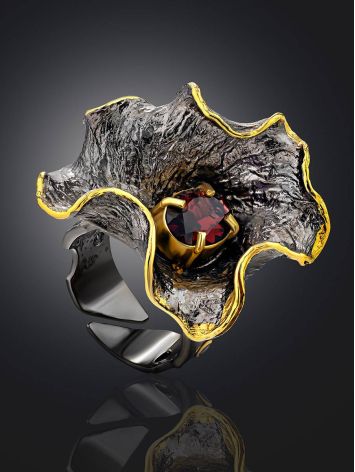 Fabulous Silver Garnet Adjustable Ring, Ring Size: Adjustable, image , picture 2
