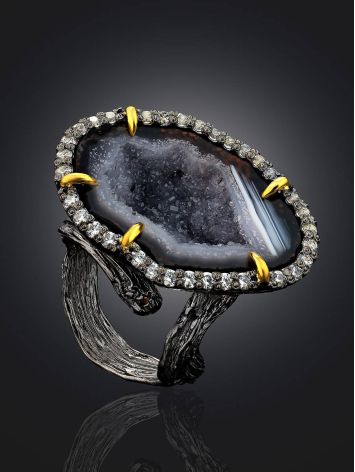 Fabulous Agate Geode Ring, Ring Size: Adjustable, image , picture 2