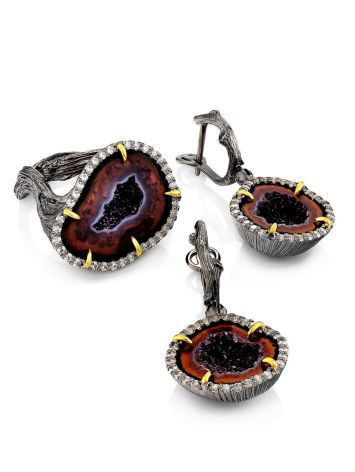 Stunning Agate Geode Dangle Earrings, image , picture 3