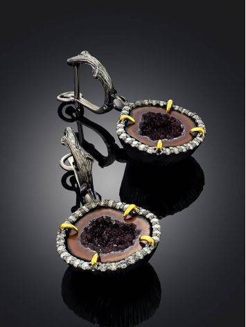 Stunning Agate Geode Dangle Earrings, image , picture 2