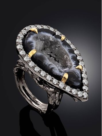 Fabulous Agate Geode Cocktail Ring, Ring Size: 7 / 17.5, image , picture 2