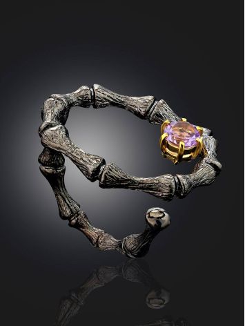 Wonderful Designer Silver Amethyst Ring, Ring Size: Adjustable, image , picture 2