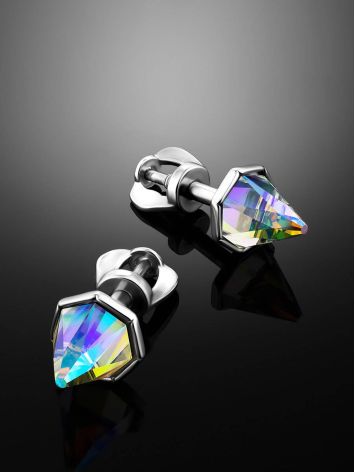 Chameleon Color Conical Crystal Stud Earrings, image , picture 2