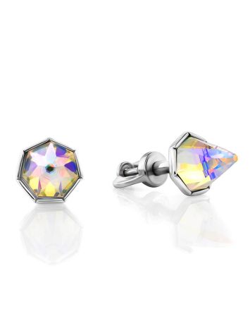 Chameleon Color Conical Crystal Stud Earrings, image 