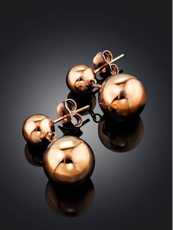 Sleek Rose Gold Plated Silver Drop Earrings The Liquid, image , picture 2