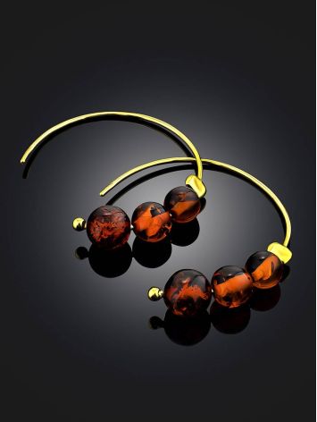 Threader Style Gilded Silver Amber Earrings The Palazzo, image , picture 2
