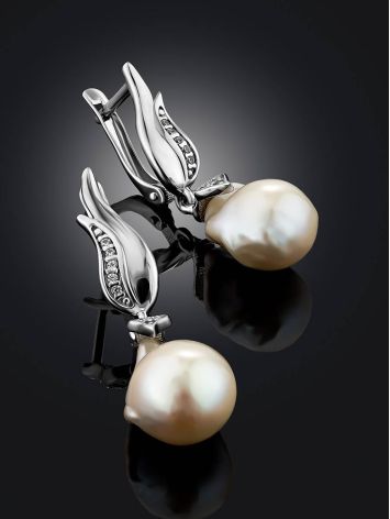 Fabulous Baroque Pearl Drop Earrings, image , picture 2