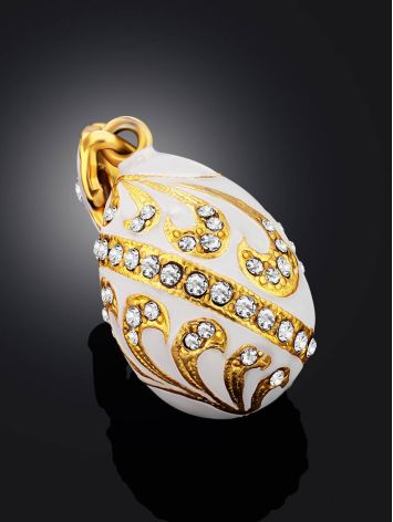 Fabulous White Enamel Egg Shaped Pendant The Romanov, image , picture 2