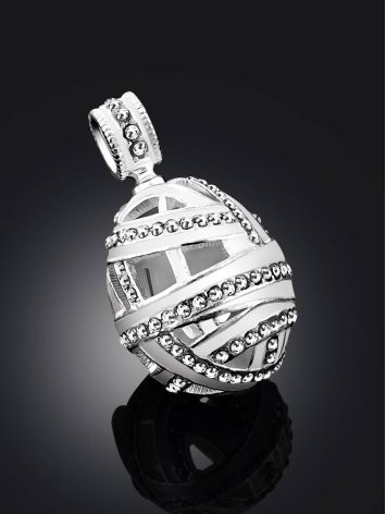 White Enamel Crystal Egg Pendant The Romanov, image , picture 2