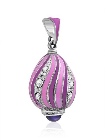 Wonderful Lilac Enamel Egg Shaped Pendant With iolite And Crystal The Romanov, image , picture 4