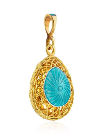 Fabulous Gilded Silver Enamel Egg Pendant With Crystals The Romanov, image , picture 4