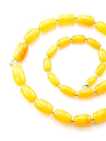 Honey Amber Beaded Necklace With Bail, image 
