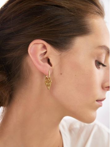 Geometric Gold Plated Silver Earrings, image , picture 4