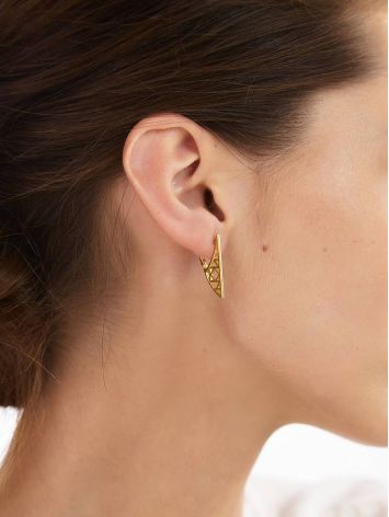 Stylish Geometric Gold Plated Earrings, image , picture 4