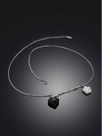 Cute Silver Necklace With Amber And Pearl Pendants The Palazzo, image , picture 2