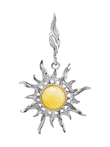 Silver Amber Sun Shaped Pendant The Helios, image 