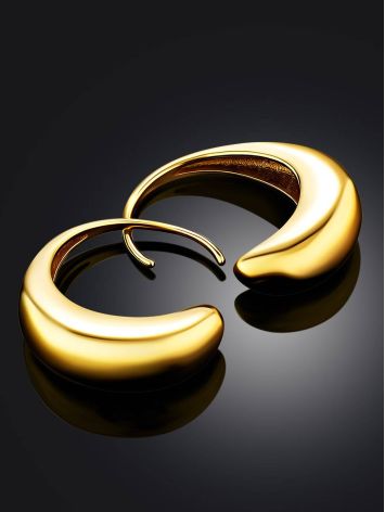 Bright Gold Plated Silver Half Hoop Earrings The Liquid, image , picture 2