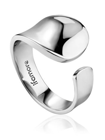 Minimalist Silver Adjustable Ring The Liquid, Ring Size: Adjustable, image 