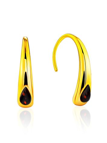 Futuristic Design Gilded Silver Amber Earrings The Palazzo, image 