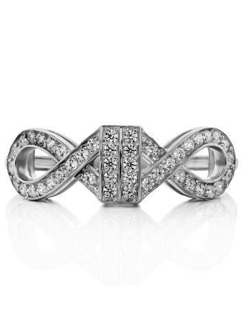 Infinity Motif Silver Crystal Ring, Ring Size: 6.5 / 17, image , picture 3