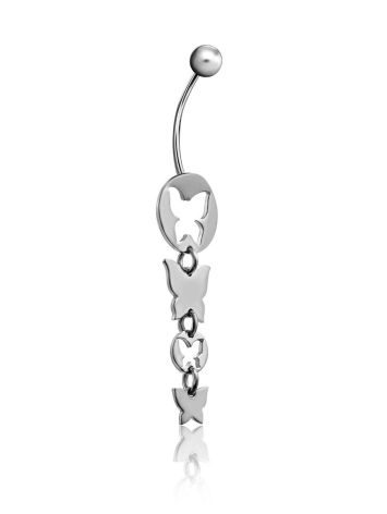 Butterfly Motif Sterling Silver Navel Piercing, image , picture 3