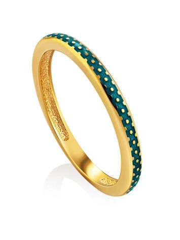 Refined Azure Blue Enamel Ring, Ring Size: 7 / 17.5, image 
