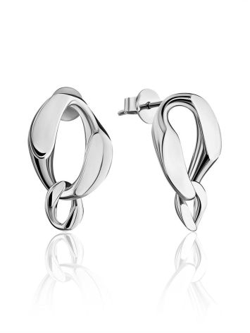 Stylish Silver Chain Earrings The ICONIC, image 
