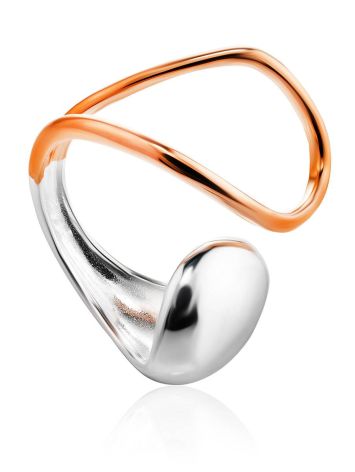 Designer Mix Color Silver Ring The Liquid, Ring Size: Adjustable, image 