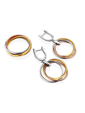 Lustrous Gilded Silver Hoop Dangle Earrings The Liquid, image , picture 3