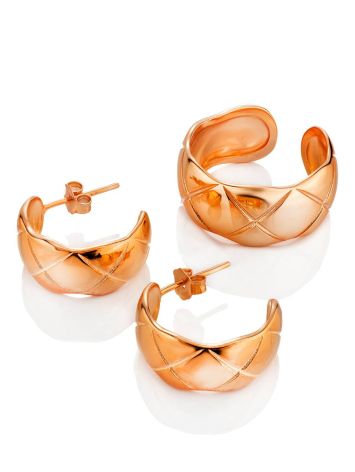 Harlequin Motif Rose Gold Plated Silver Earrings The ICONIC, image , picture 3