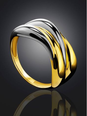 Sleek Gilded Silver Ring, Ring Size: 8.5 / 18.5, image , picture 2