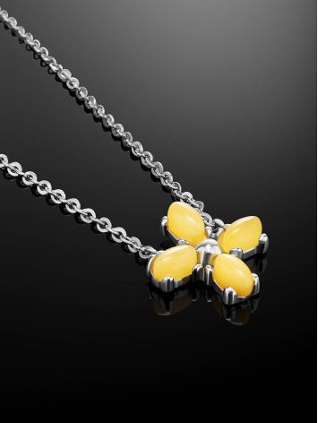 Refined Cross Motif Amber Pendant Necklace The Supreme, image , picture 2