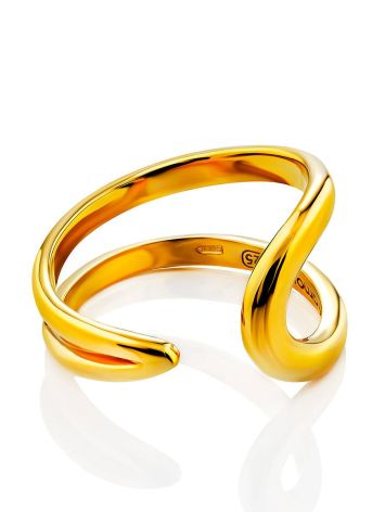 Designer Gold Plated Silver Adjustable Ring The Liquid, Ring Size: Adjustable, image , picture 3