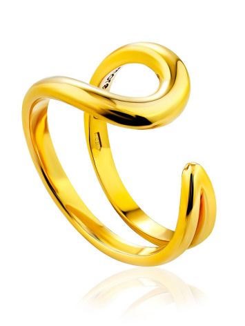 Designer Gold Plated Silver Adjustable Ring The Liquid, Ring Size: Adjustable, image 