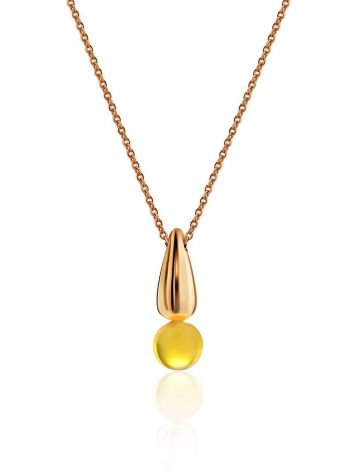 Bright Rose Gold Plated Amber Pendant Necklace The Palazzo, image 