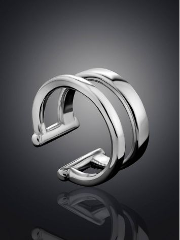 Glossy Silver Double Line Ear Cuff The ICONIC, image , picture 2